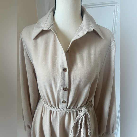 Zara Shirt Dress with Braided Belt - Picture 8 of 15